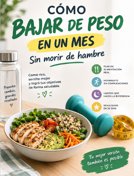 DEJA DE SUFRIR HAMBRE CON LAS DIETAS Y BAJA 4 KILOS EN UN MES+ 2 BONOS EXTRAS